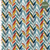 Renkli Yaprak Keten Efektli Desenli Dijital Baskılı Kumaş